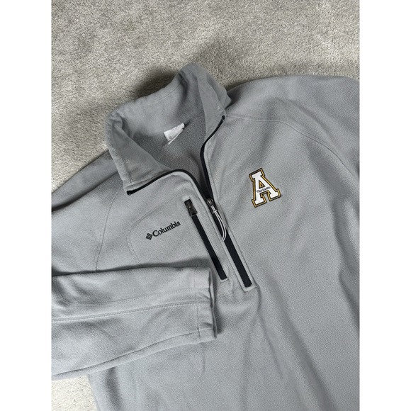 Columbia Mens XL 1/2 Zip Fleece Pullover Sweater Grey Appalachian State - Picture 1 of 10